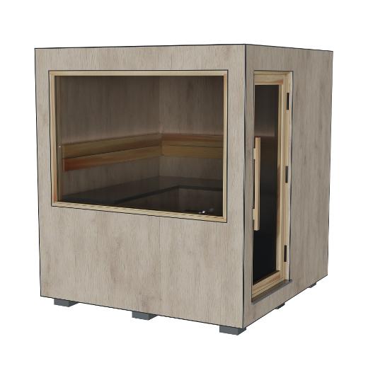 Kirami FinVision® -sauna M Tile (Destra), Harvia Delta 3,6 kW