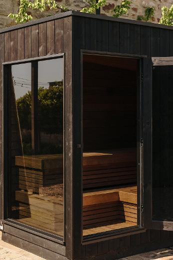 Kirami FinVision® -sauna S Nordic misty | Una sauna per un piccolo cortile